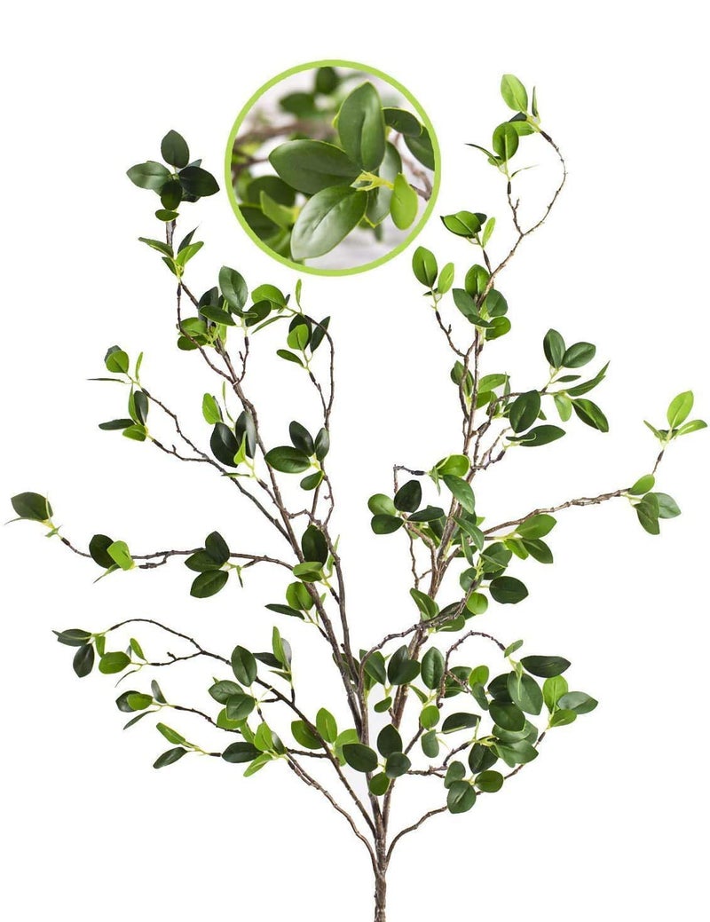 HWL Artificial Plant 43.3 Inch Green Branches Leaf Shop Garden Office Home Decoration (6 pcs) - Image 1